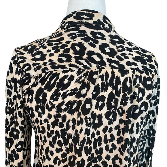 Topshop Animal Print Button Down Shirt Size 4 - Picture 6 of 10